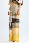 Print twill wide-leg trousers