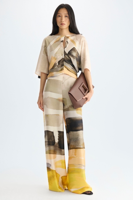 PANTALÓN PALAZZO TWILL ESTAMPADO