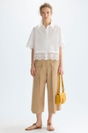 Linen A-line wide-leg trousers