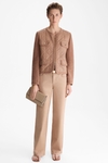 Frayed twill straight-leg trousers