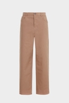 Frayed twill straight-leg trousers