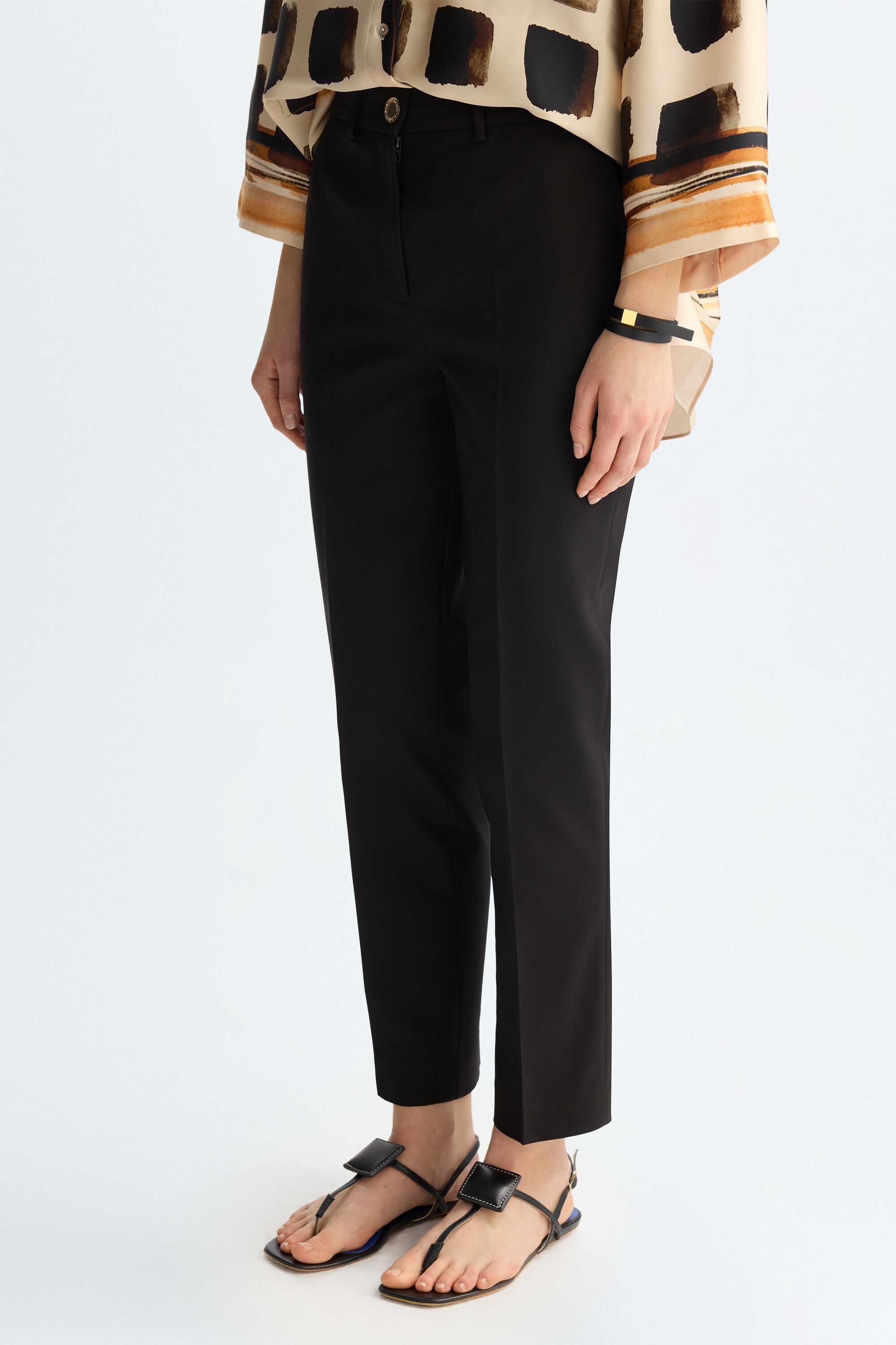 Satin slim-leg trousers