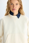 Fleece poplin straight-fit sweatshirt