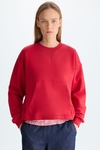 Fleece poplin straight-fit sweatshirt