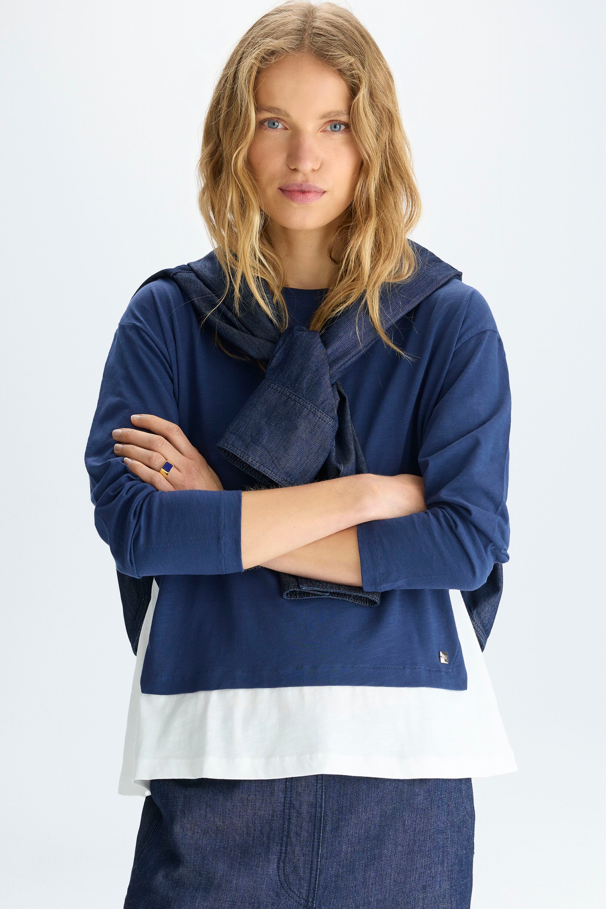 Double-effect jersey straight-fit t-shirt
