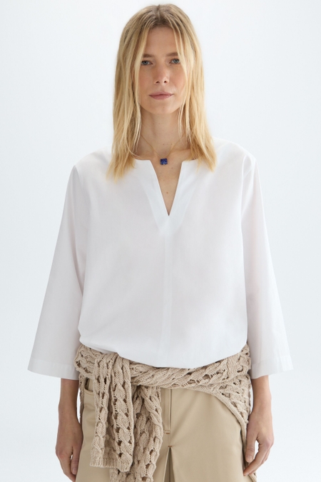JERSEY POPLIN A-LINE T-SHIRT