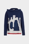 Hooded PG Lines print combined sweatshirt