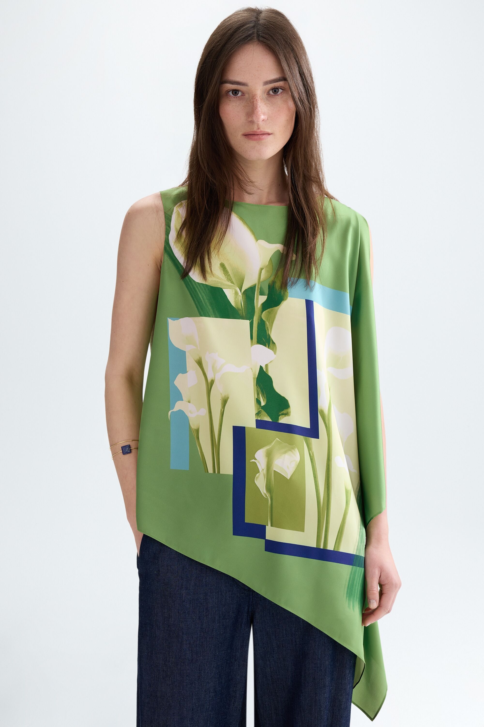 Cala print twill jersey straight-fit t-shirt