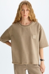 Frayed twill oversize t-shirt