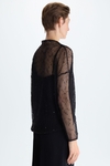 Interior top sequinned mesh oversize t-shirt