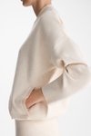 Double-faced stretch-knit cocoon bomber jacket