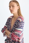 Fringed striped woven straight-fit cardigan