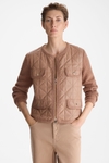 Chaqueta recta rizo efecto piel acolchado Origami