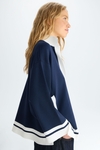 Stretch knit oversize sweater