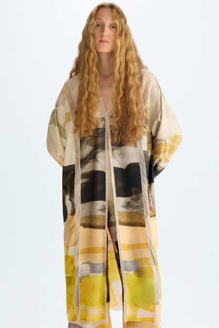 PRINT TWILL OVERSIZE COAT