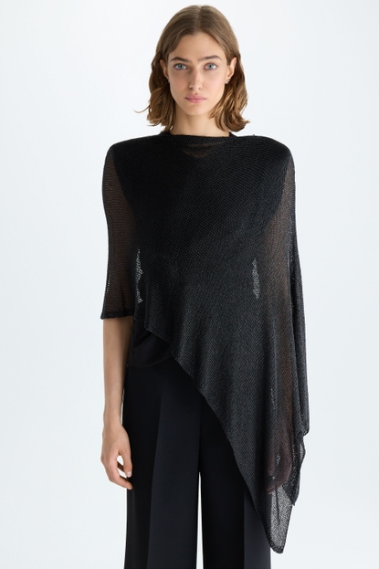 METALLIC MULTI-POSITION ASYMMETRIC CAPE