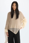 Metallic thread asymmetric short cape