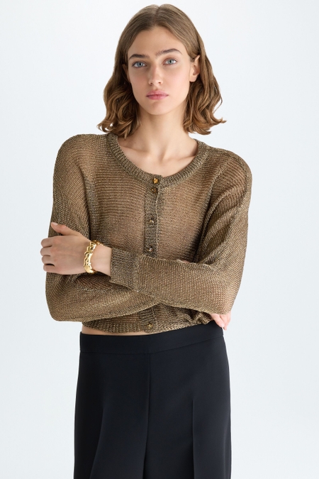 CHAQUETA OVERSIZE MULTIPOSICIÓN METALIZADA