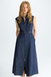 Vestido camisero midi denim tencel