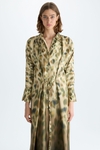 Vestido camisero midi oversize twill estampado