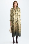 Print twill oversize midi shirt dress