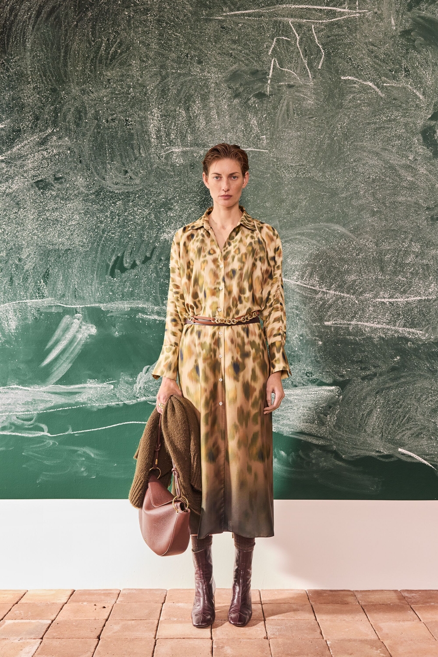 VESTIDO CAMISERO MIDI OVERSIZE TWILL ESTAMPADO