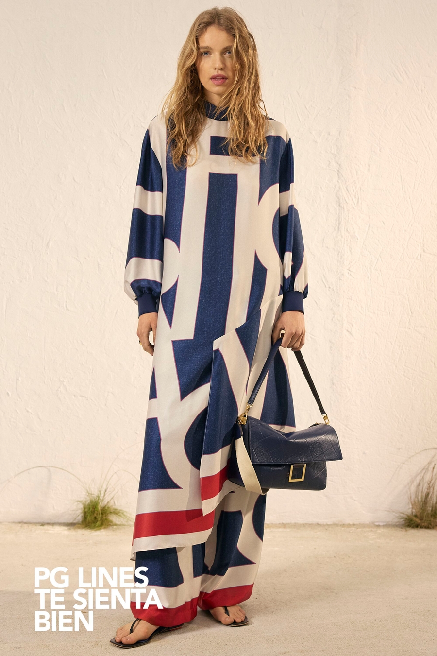 VESTIDO MIDI TWILL ESTAMPADO PG LINES