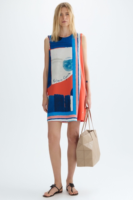 CATARINAS PRINT CREPÉ JERSEY STRAIGHT-FIT SHORT DRESS
