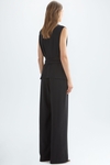 Two-piece effect crepe fitted jumpsuit