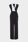 Two-piece effect crepe fitted jumpsuit