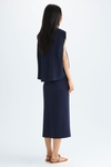 Double-layered stretch-knit midi dress