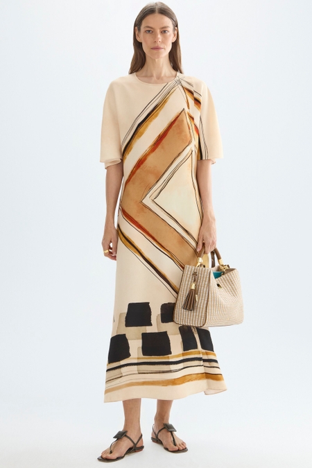VESTIDO MIDI CREPÉ ESTAMPADO MOSAICUBO