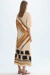 Mosaicubo print crepe midi dress