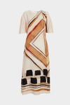 Mosaicubo print crepe midi dress