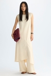 Sleeveless asymmetric crepe dress