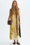 Print crepe jersey straight-fit midi dress