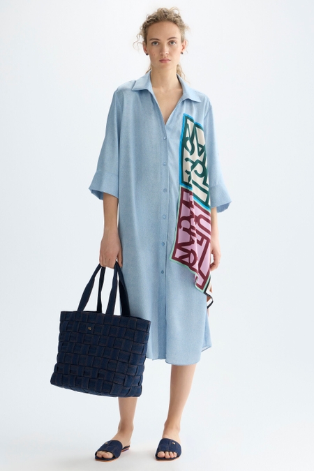 VESTIDO CAMISERO TWILL PAÑUELO ESTAMPADO PG LINES