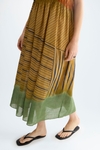 Striped print ramie dress