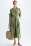 Poplin midi shirt dress