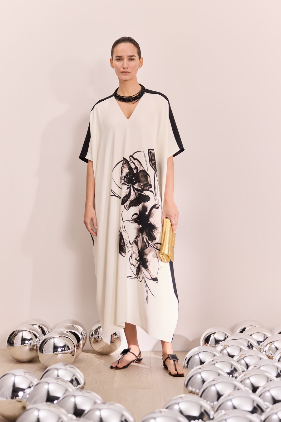 VESTIDO OVERSIZE CREPÉ ESTAMPADO FLORAL