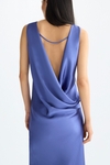 Cubiflor draped satin midi dress