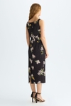 Florigami print crinkle satin fitted midi dress