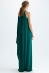 Cubiflor satin knit long halter dress