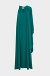 Cubiflor satin knit long halter dress