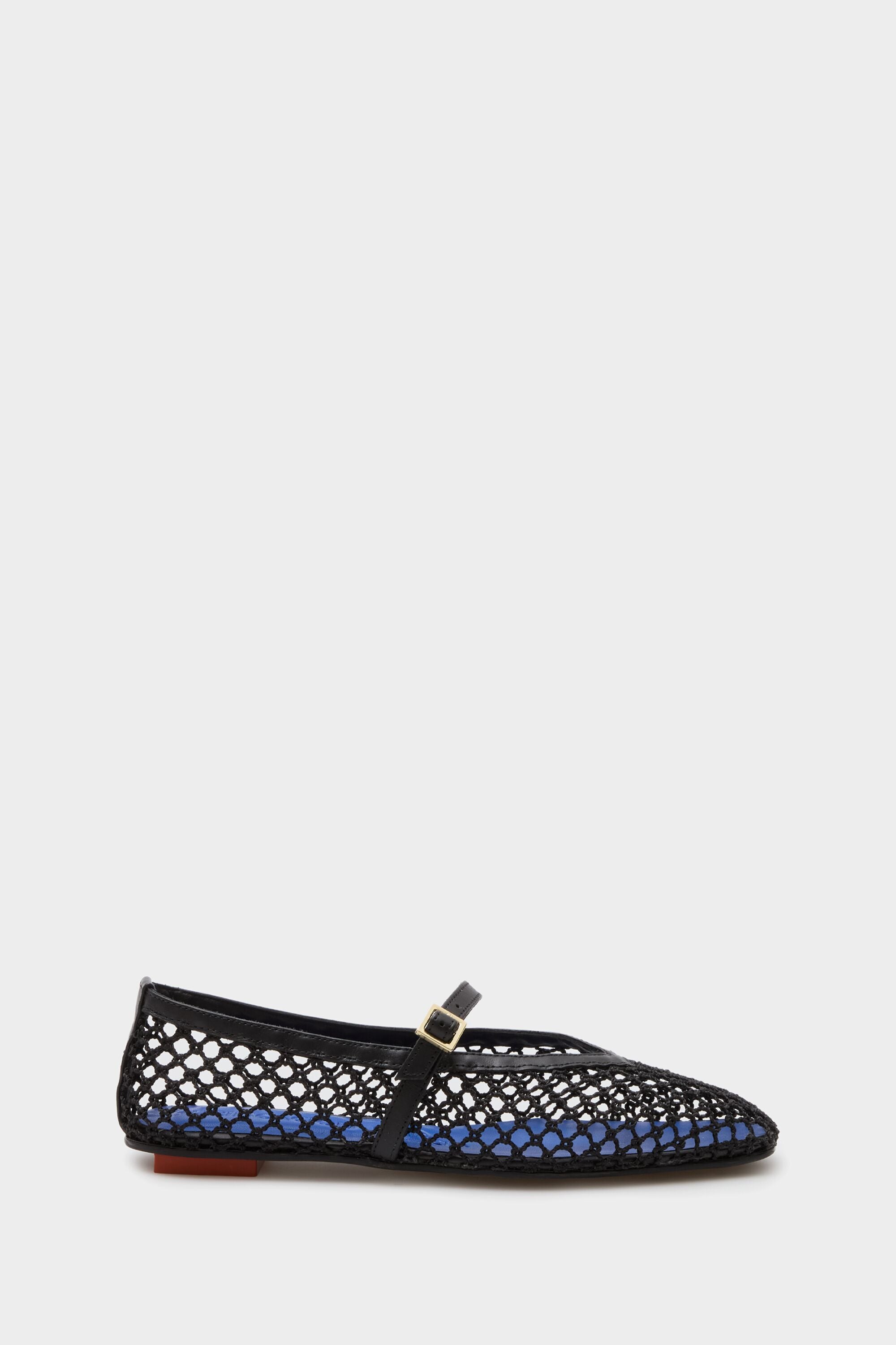 Cube mesh Mary Jane ballet flats black - Purificacion Garcia