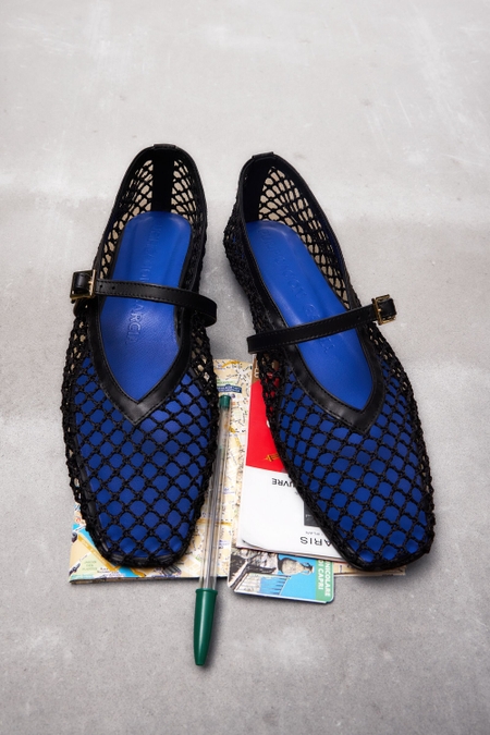 CUBE MESH MARY JANE BALLET FLATS