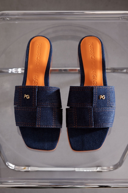 GAMBITO DENIM FLAT SANDALS