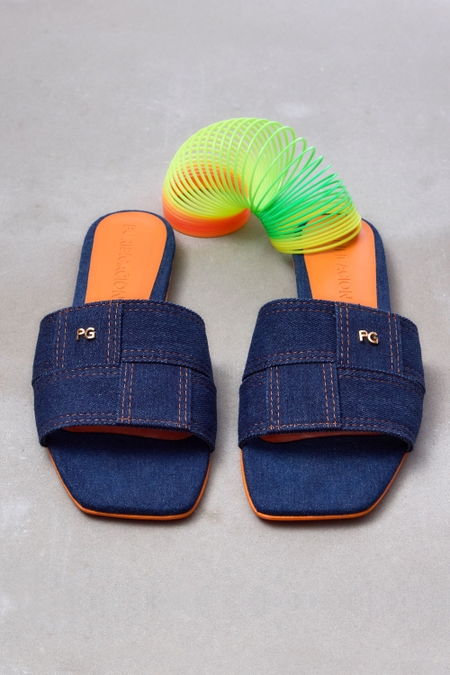GAMBITO DENIM FLAT SANDALS