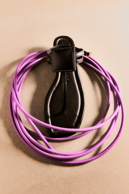 DOMINO FLAT LEATHER SANDALS