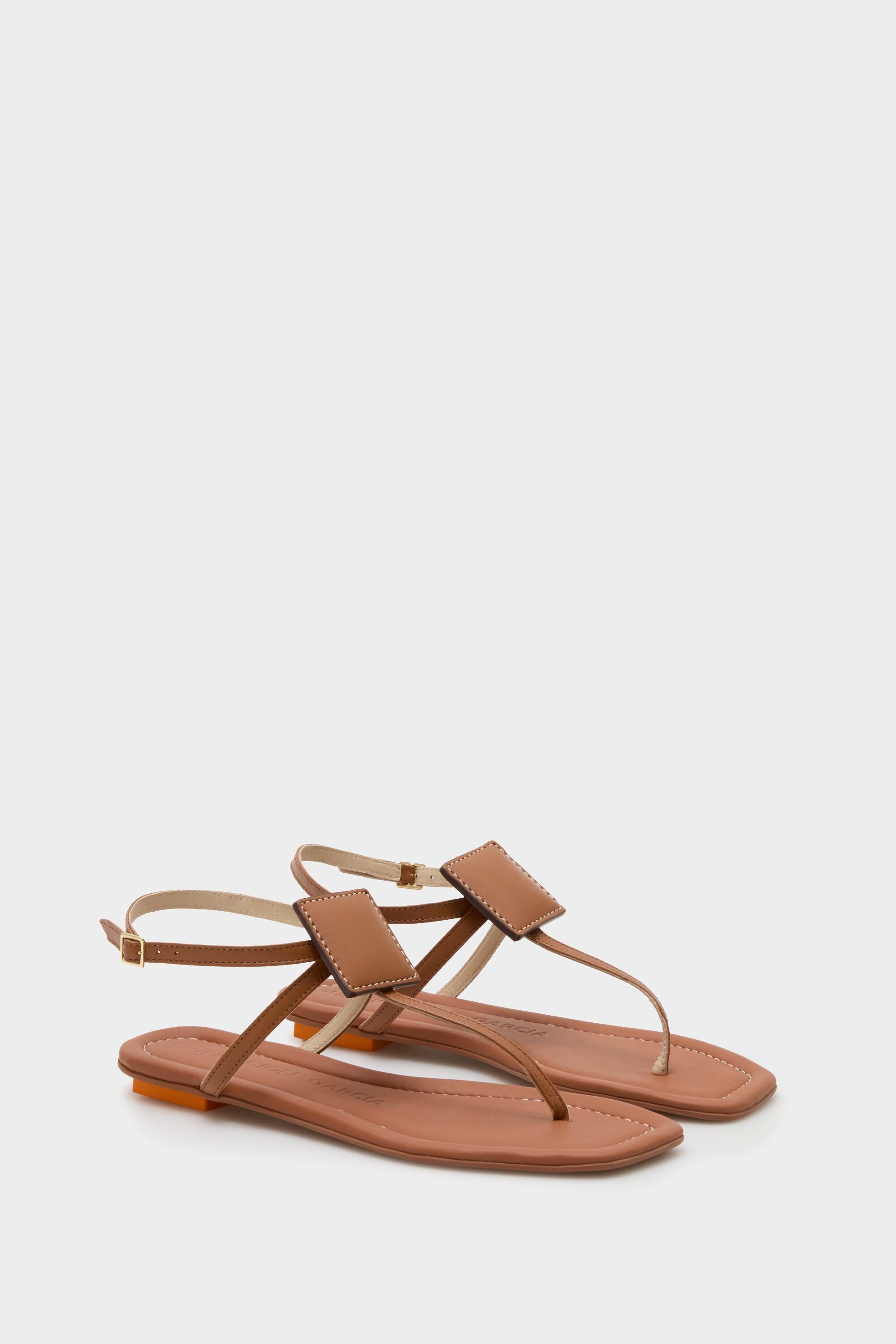brown dress sandals flat Women's Leather Slingback Flat Sandal - Anne - Brown, Size: 5